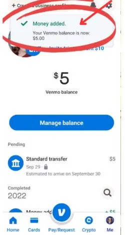 Methods to transfer money from the Venmo to Cash app